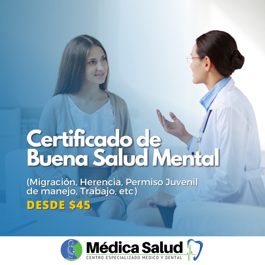 Certificado de Buena Salud Mental - Médica Salud